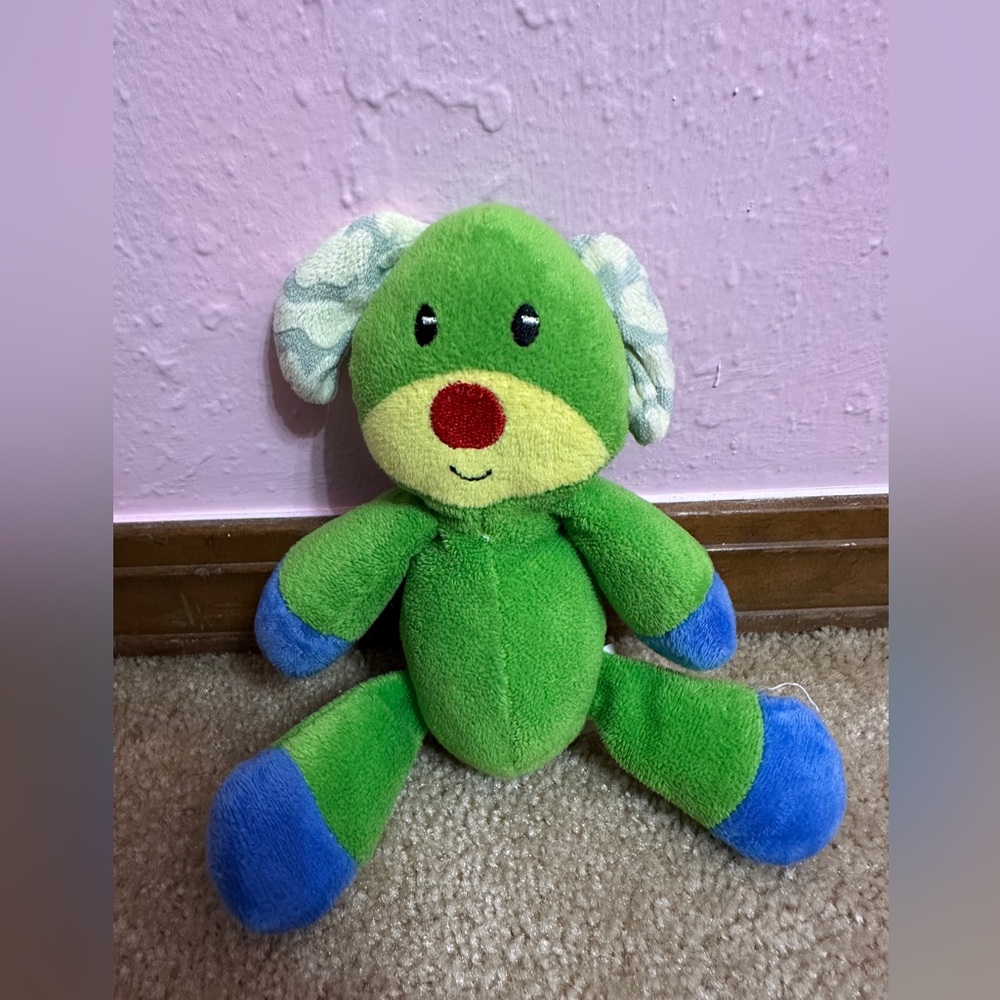 No Brand Blue Green Dog Plush 5” with Squeaker